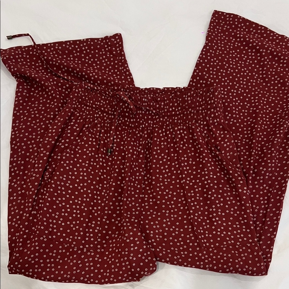 A&F floral wide leg culotte pants